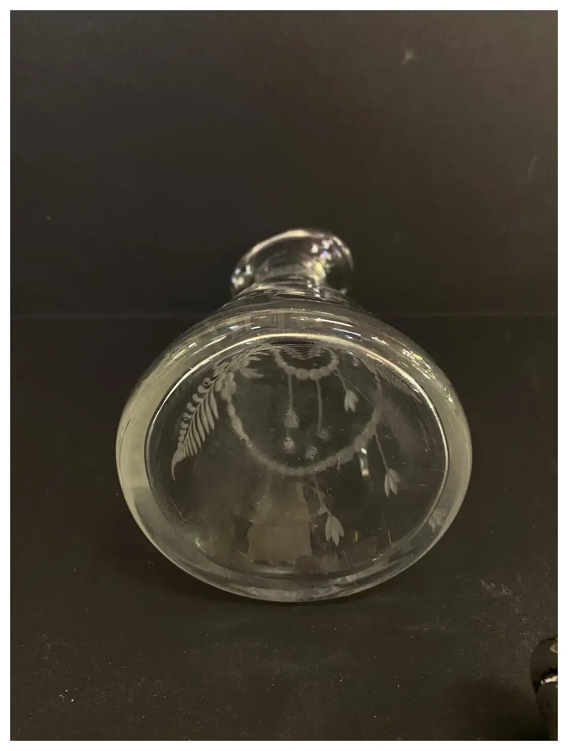 Sterling Silver Stopper 1920 Hawkes Cut Glass Engraved Oil Vinegar Bottle Cruet