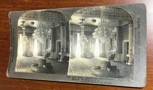 1900 Interior East Room McKinley Administration White House stereoview  22532