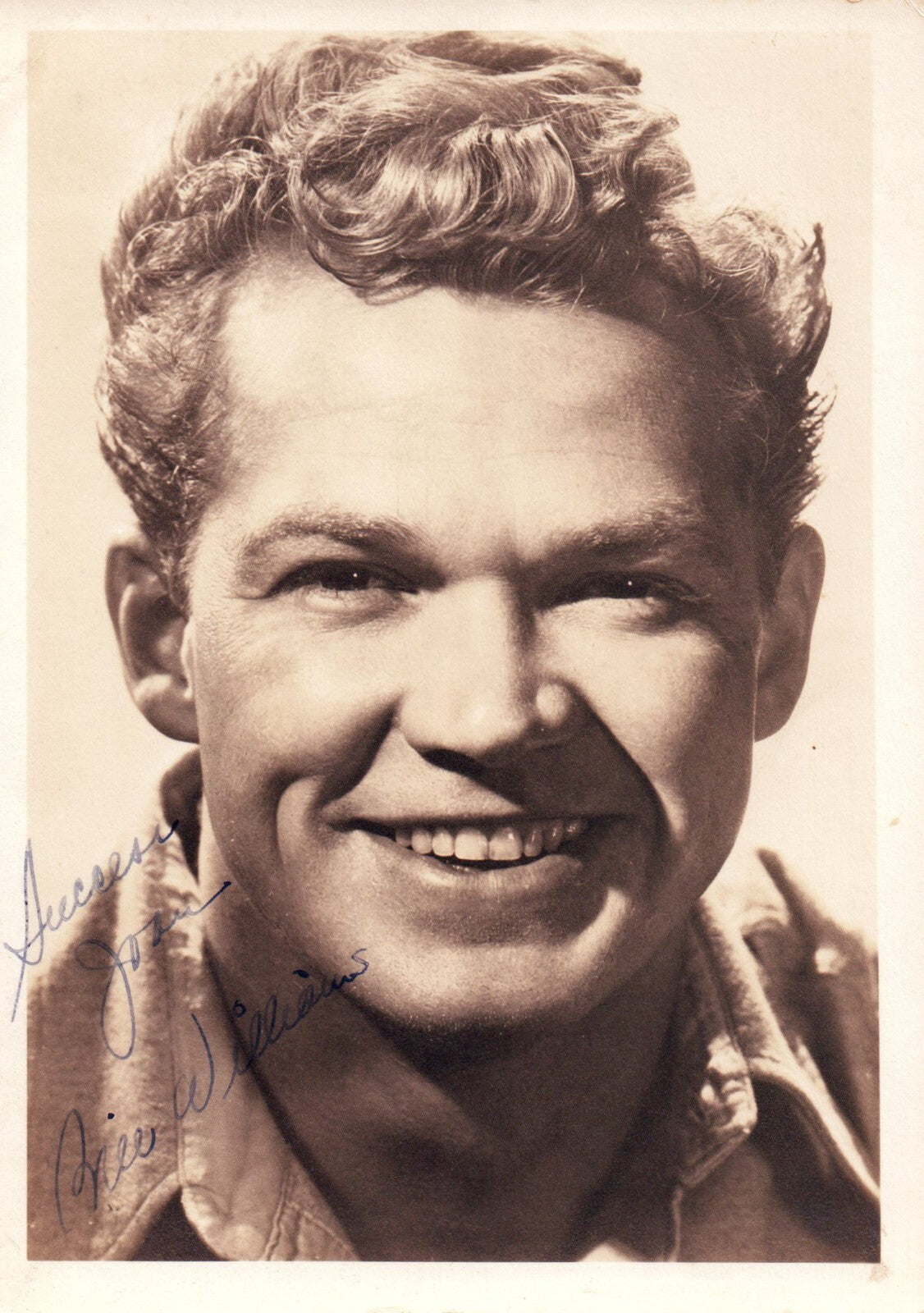 Hollywood Movie Star Bill Williams AUTOGRAPHED INK Real PHOTO  Signed 5 x 7 RARE