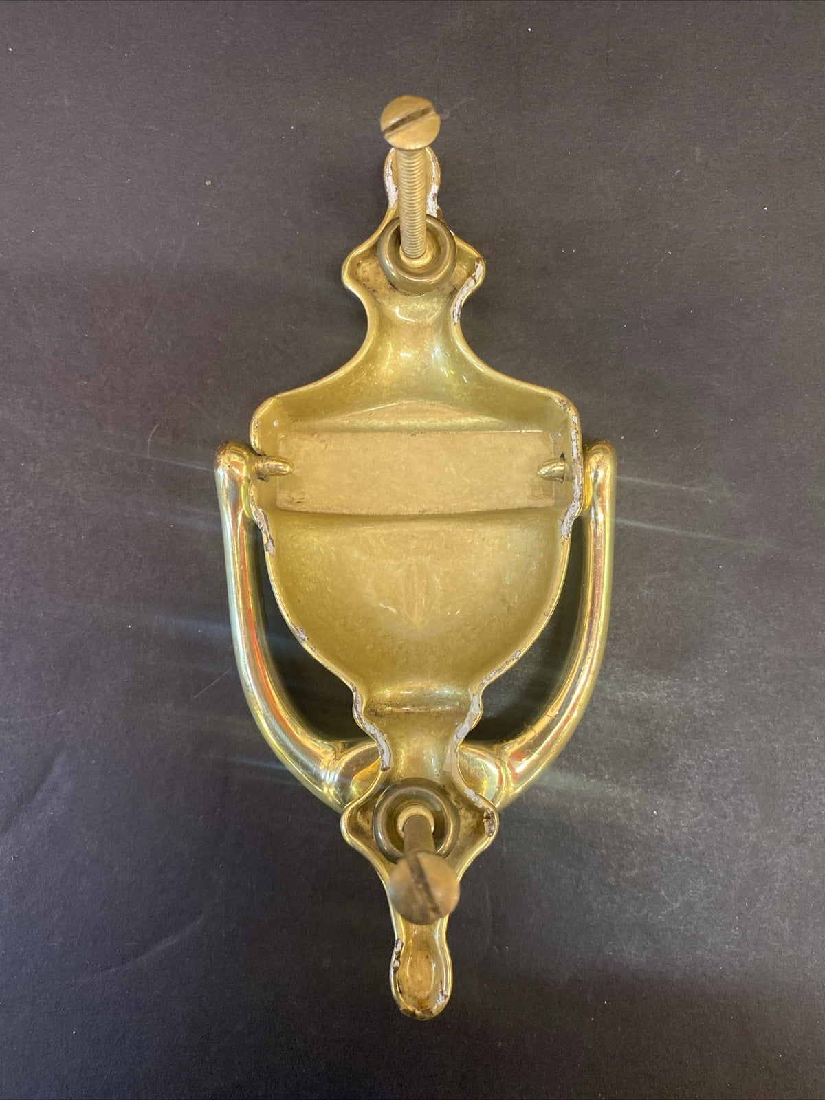 Vintage Sold Brass Door Knocker 6.5" x 3.5"