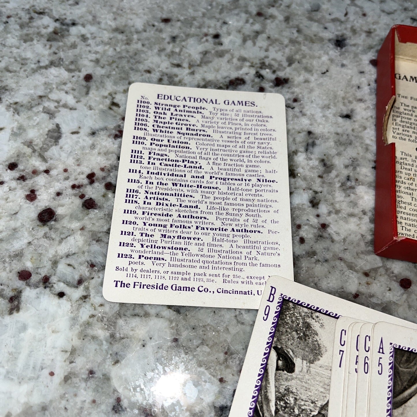 Game Of Artist The Fireside Game Co. 1897 Antique With Instructions #1117