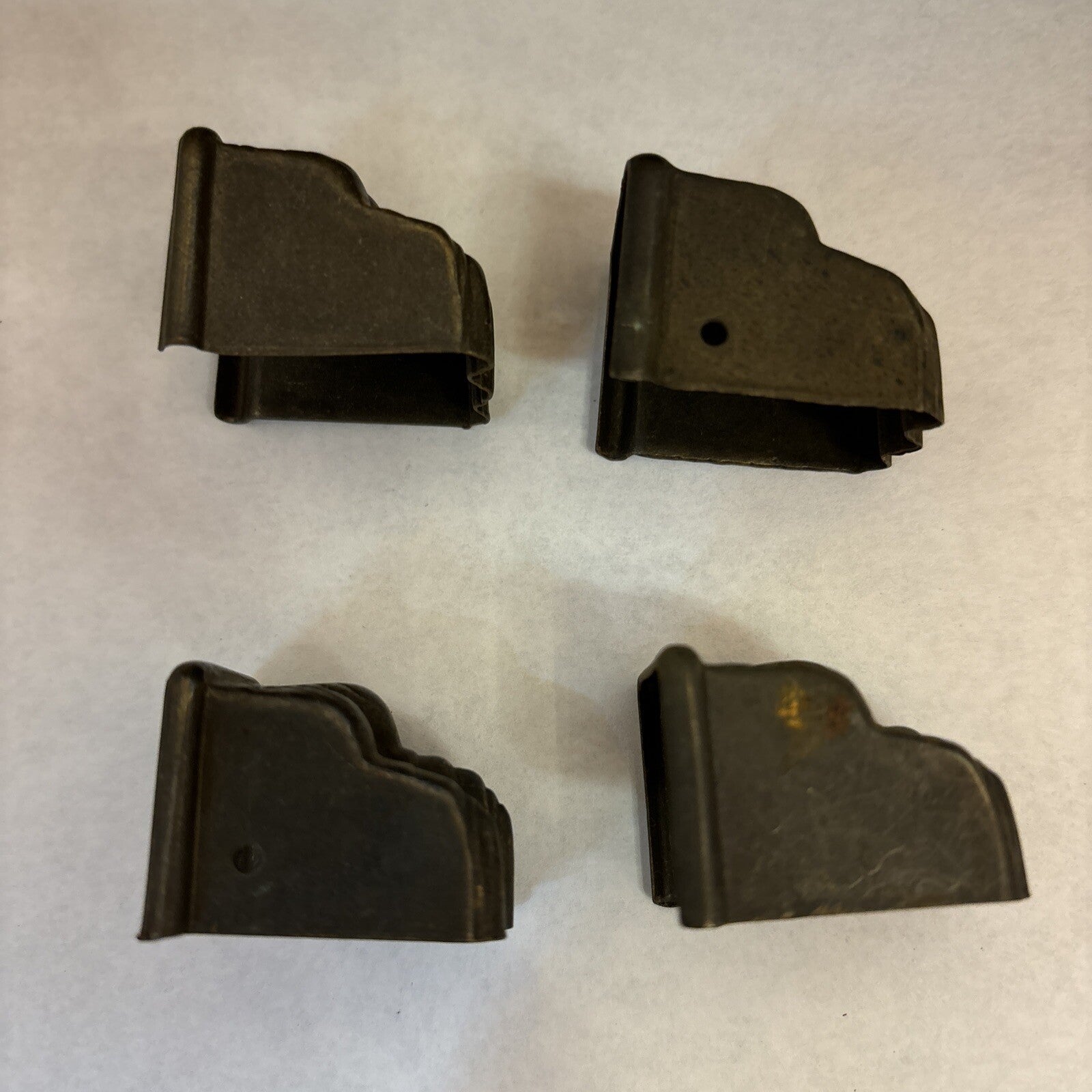 LOT OF 4 SMALL ANTIQUE BRASS 3-TOED CLAW FOOT SALVAGE