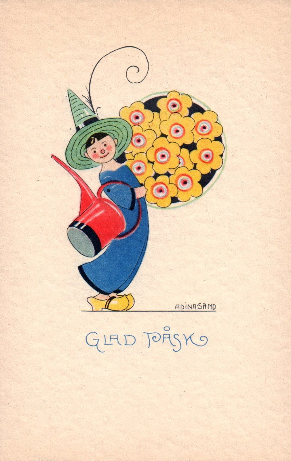 Glad Pask Adina Sand Sweden Artist  Girl with Flowers Easter