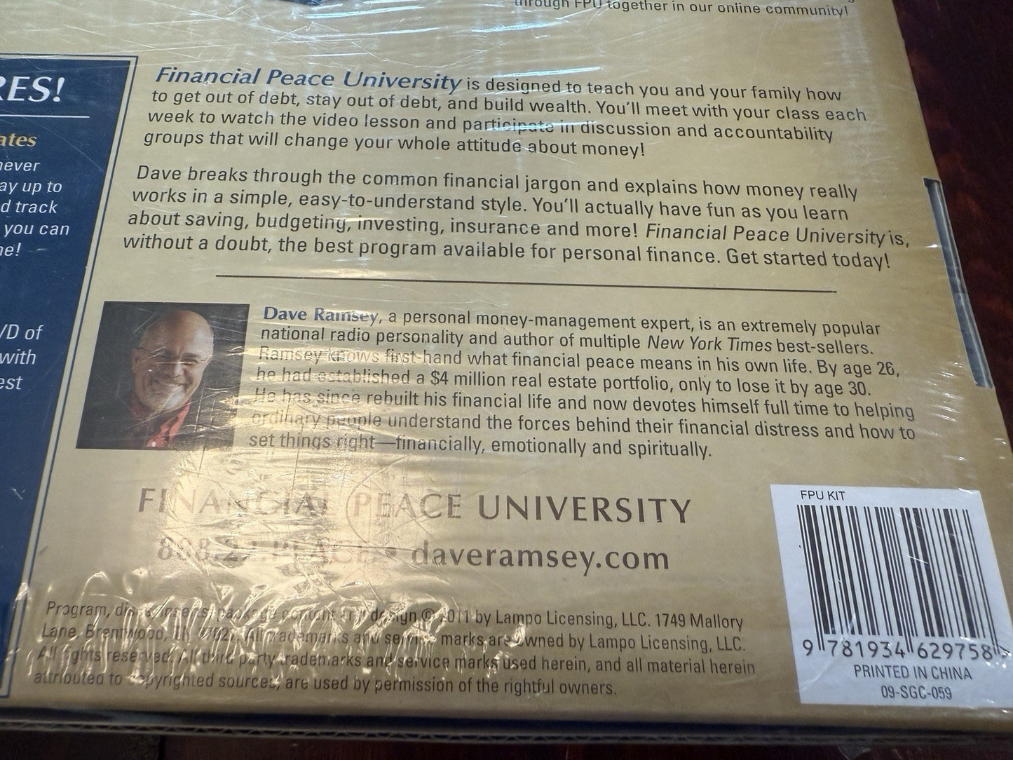 Dave Ramsey Financial Peace University Kit FPU DVD & Book New Sealed 2012