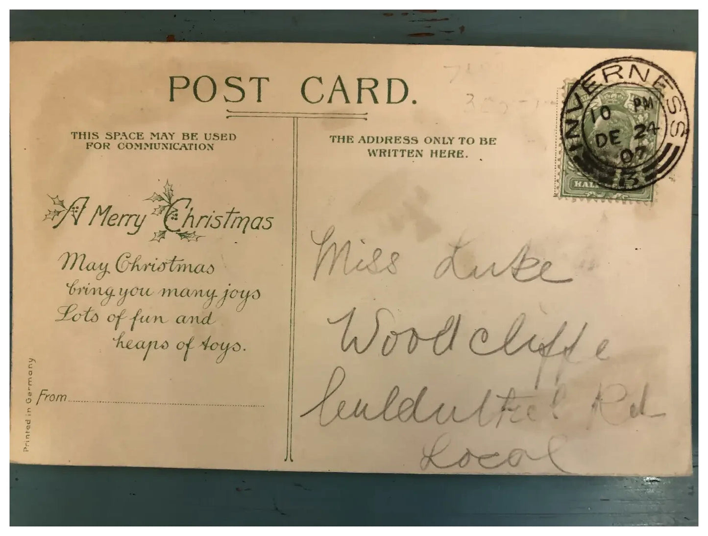 HTL Merry Christmas Hold To The Light Santa Claus driving Car Snowman PURPLE