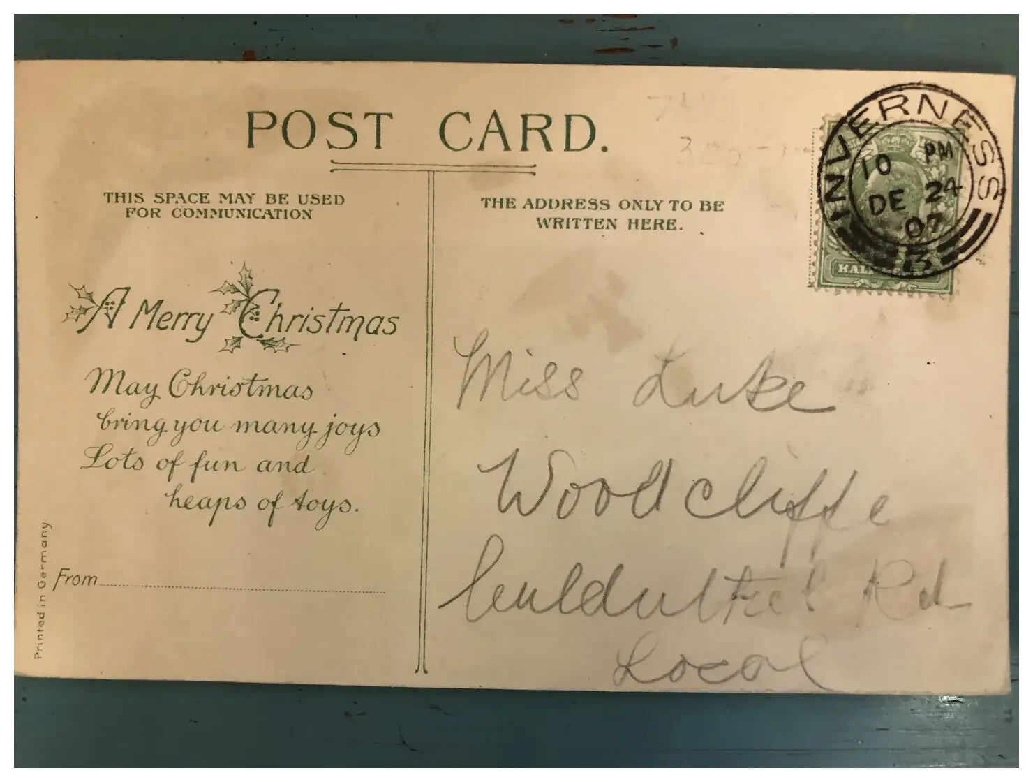 HTL Merry Christmas Hold To The Light Santa Claus driving Car Snowman PURPLE