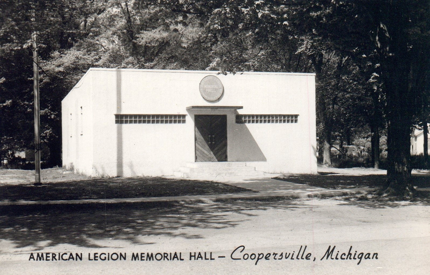 Real Photo American Legion Memorial Hall in Coopersville MI Michigan Postcard