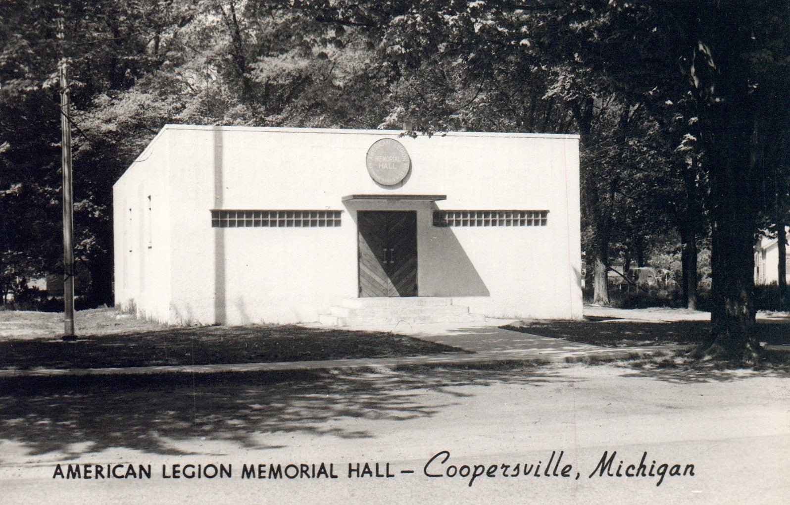 Real Photo American Legion Memorial Hall in Coopersville MI Michigan Postcard