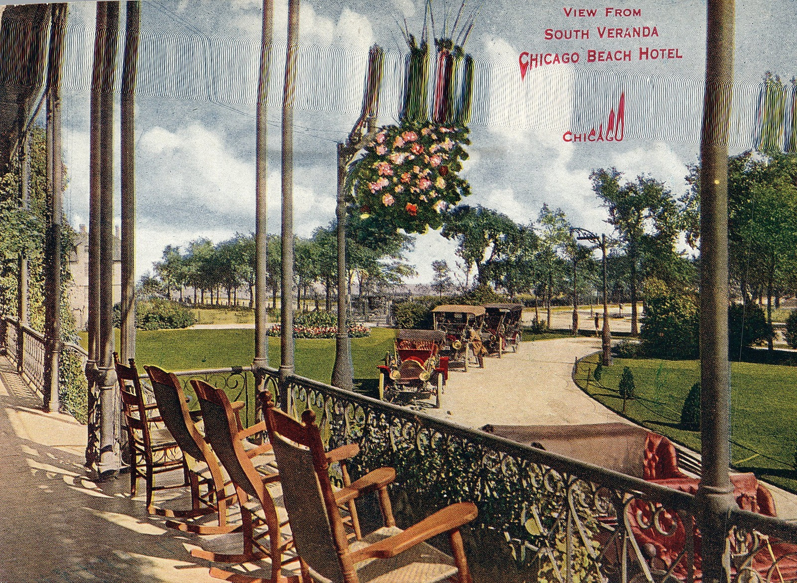Chicago Beach Hotel View From South Veranda Vintage Postcard