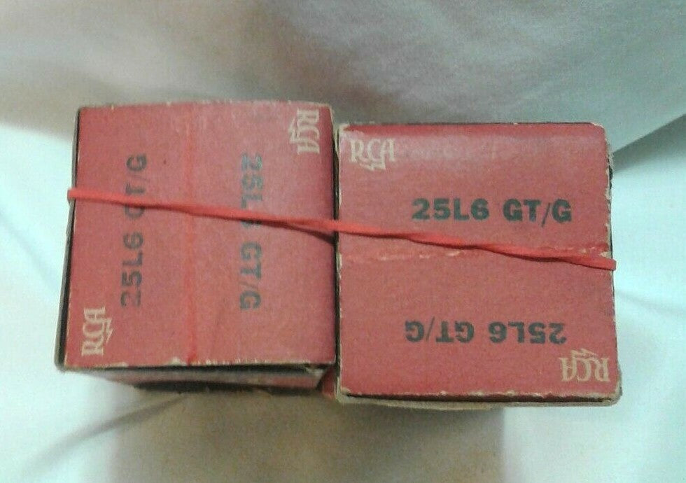 Vintage Pair of RCA 25L6 GT G Radiotron Radio Tubes Open Box