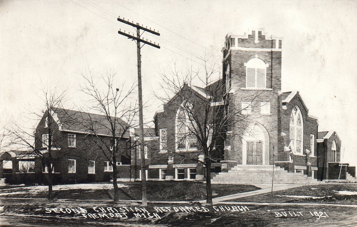 RPPC Second Christian Reformed Church Fremont Mich Michigan Postcard