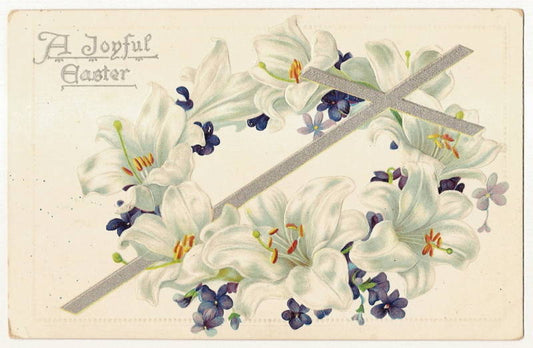 Tuck Lily Wreath Easter  Postcard Series 703