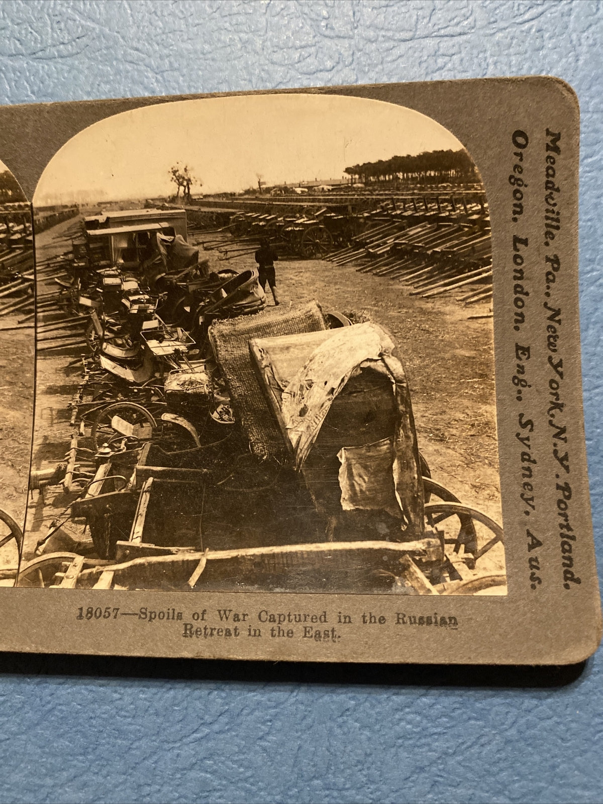 Real Photo Stereoview Spoils of War Captured in Russian Retreat Ramshackle wagon