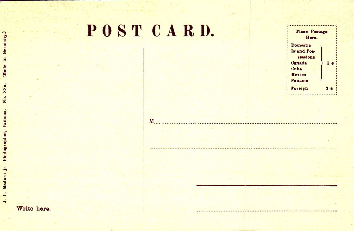 President Theodore Roosevelt Passing Through The Canal Zone Vintage Postcard