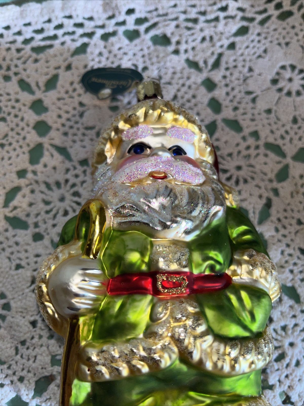 Vintage Mercury Santa Glass Christmas Ornament