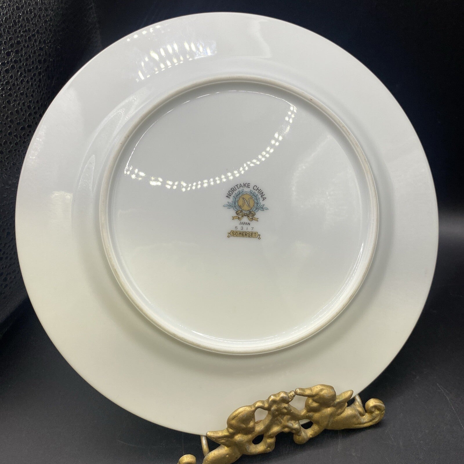7.5" Noritake China Somerset SALAD Plate Floral Design with Gold Trim Vintage