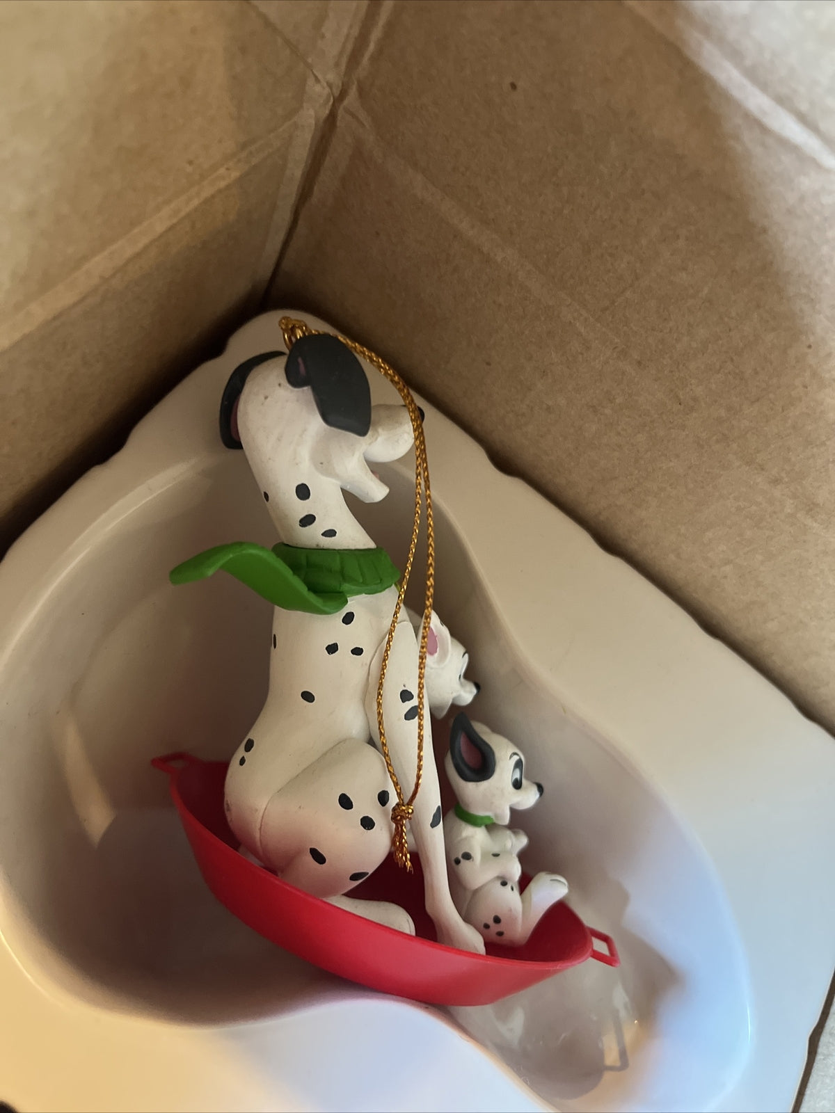 Vintage Disney Grolier Christmas Ornaments 101 Dalmatians With Box
