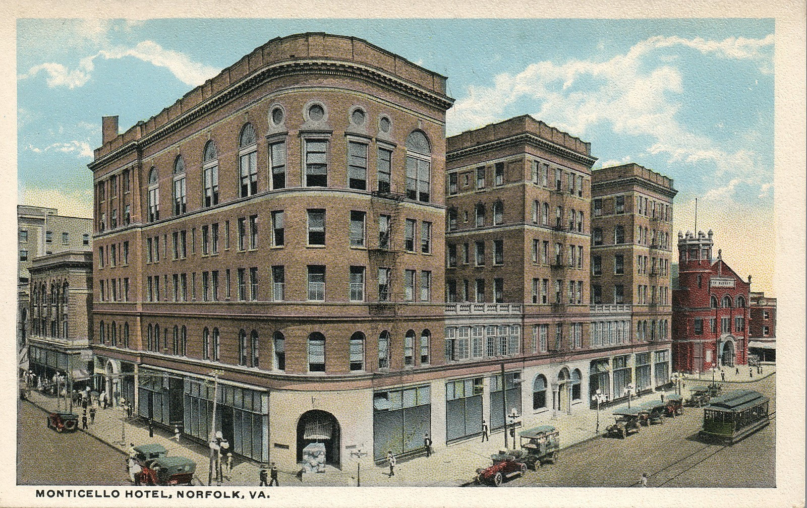 Monticello Hotel Norfolk VA Heart of Business Center Vintage Postcard