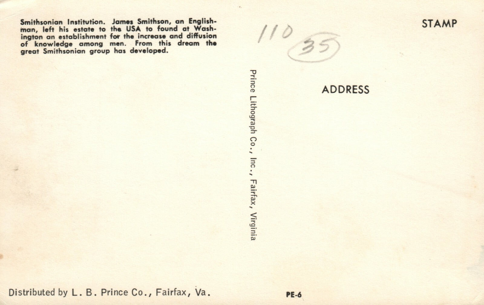 Smithsonian Institution VA Virginia  Postcard