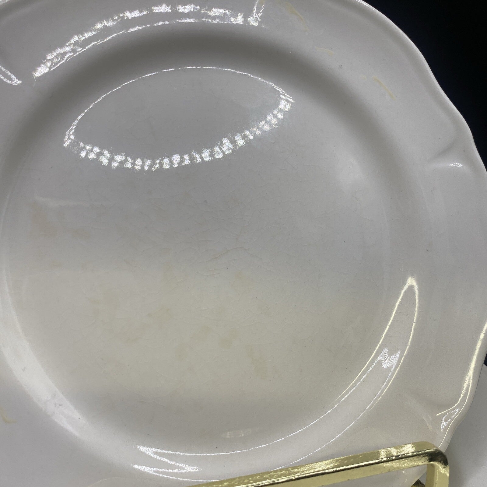 RARE Lot of 4 1930's Petalware Mount Clemens White Plates Salad Bread Desert