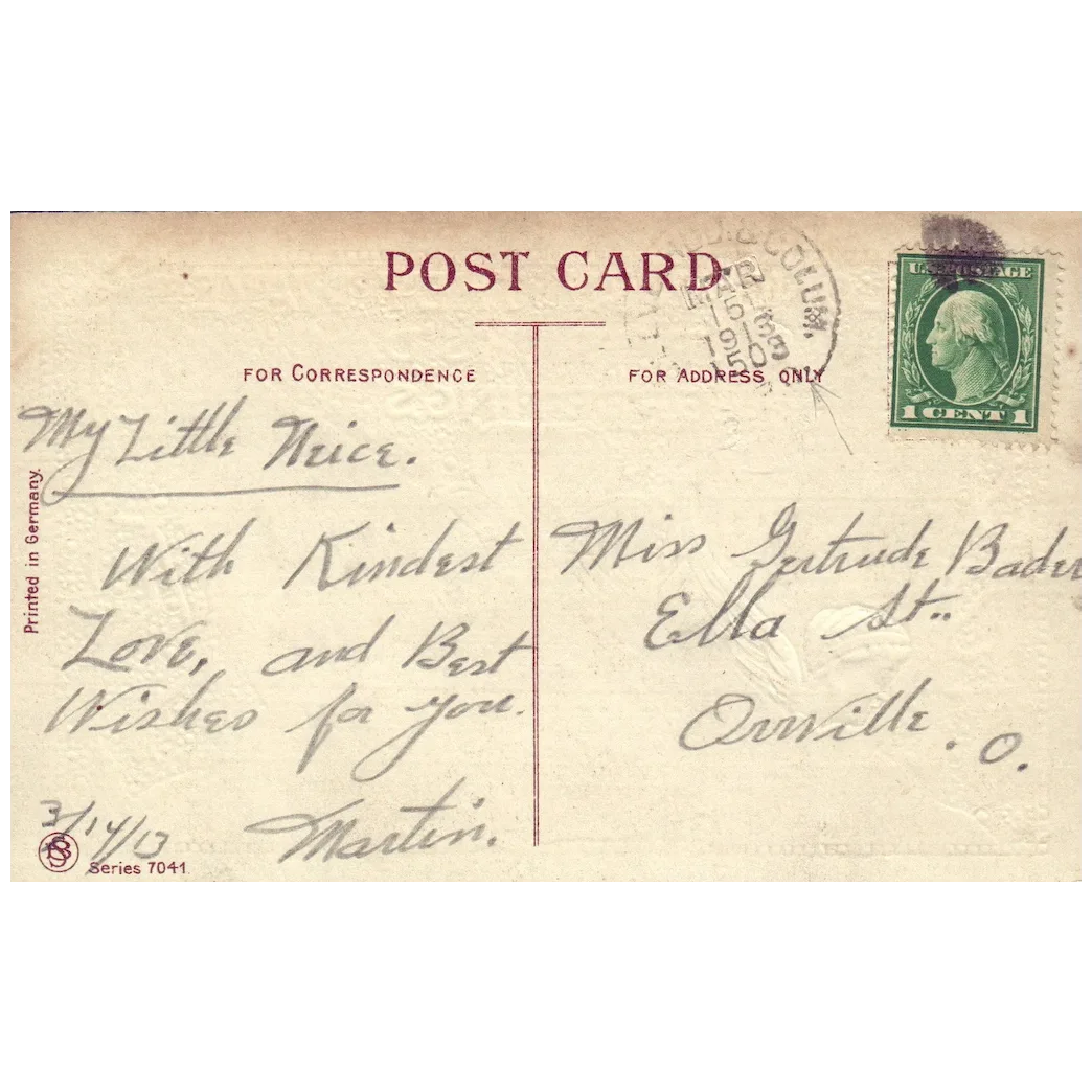 Sampson Bros Long May They Wave St. Patrick's Day Greetings Gold Gilt Postcard