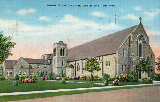 Annunciation Church Green Bay 15 WIS Wisconsin Postcard