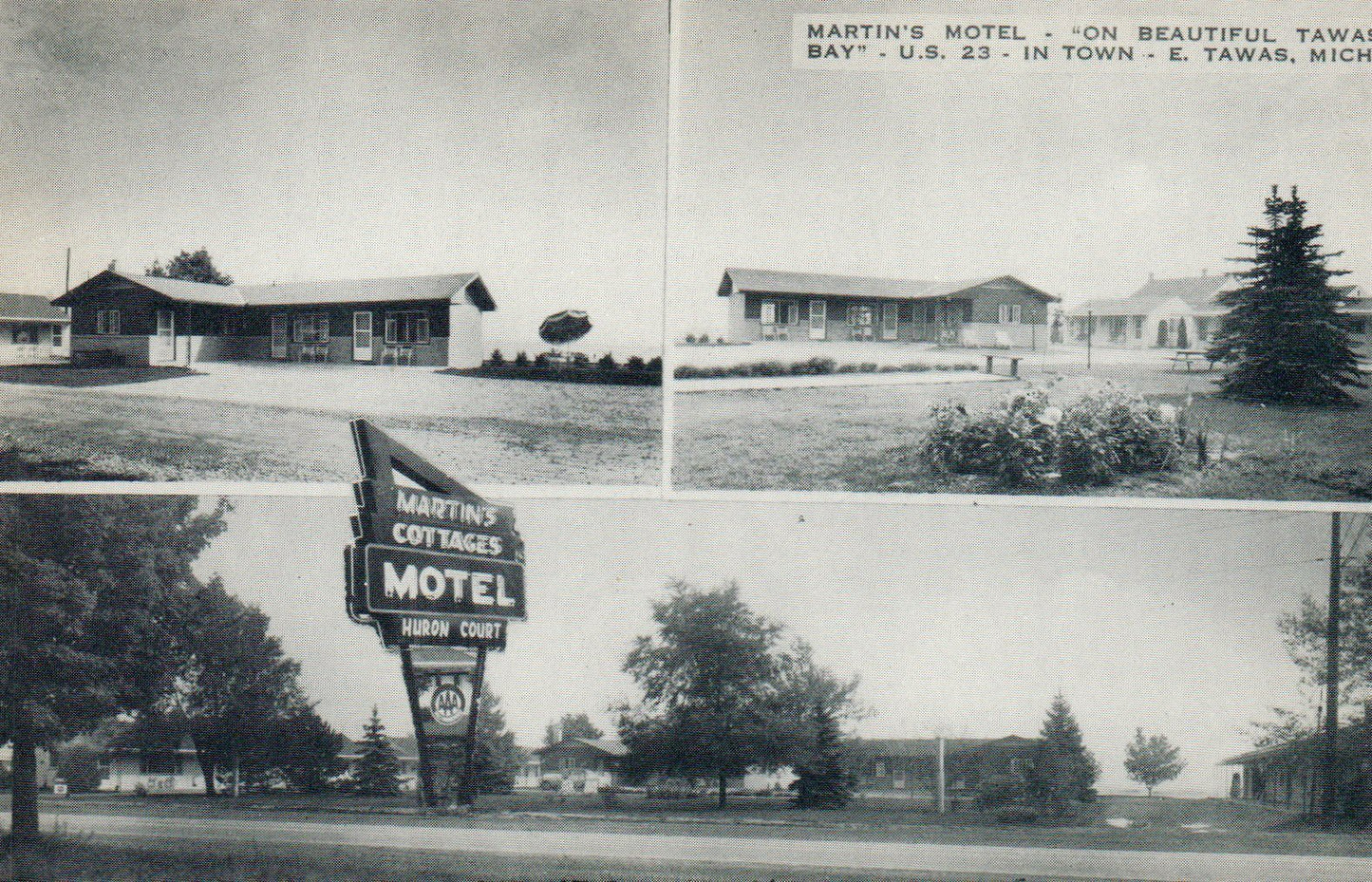 Martin's Motel "On Beautiful Tawas Bay" U.S. 23 In Town E. Tawas MI Michigan  
