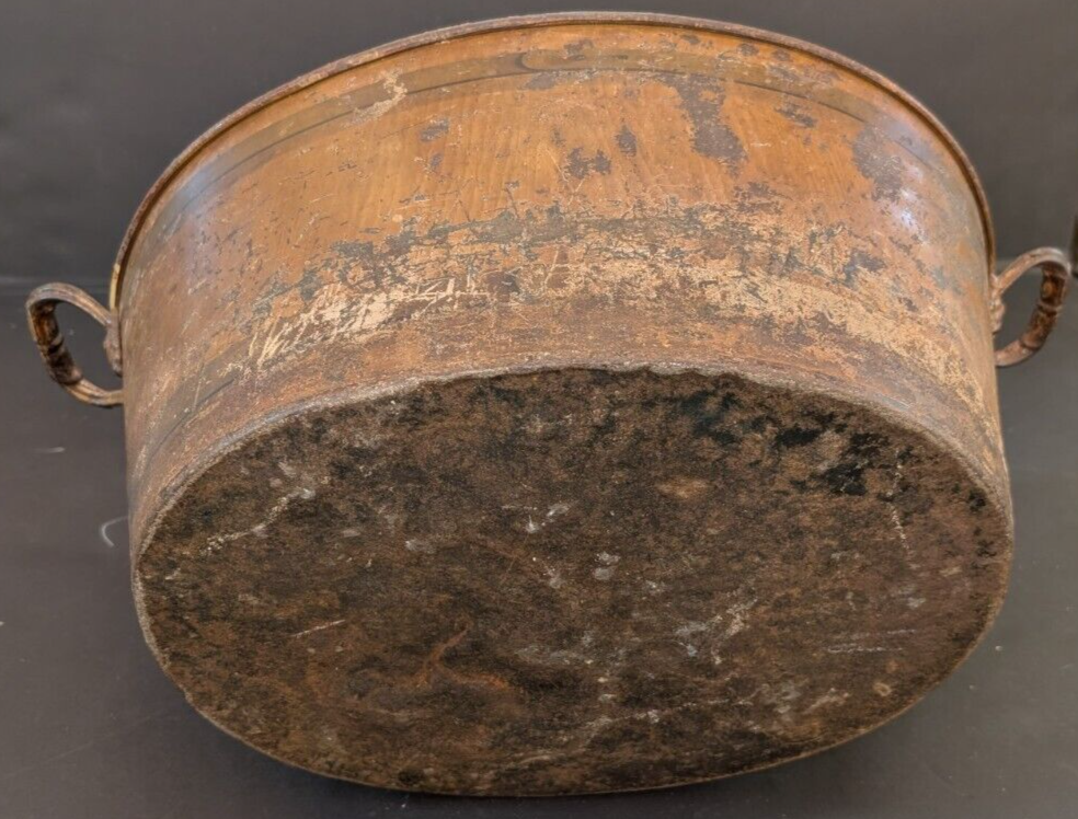 Antique Painted Tin Toleware Water Pitcher & Bowl Wash Basin Wood Grain yellow