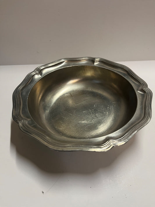 Vintage Zin Tin Etain Pewter 9" Dish