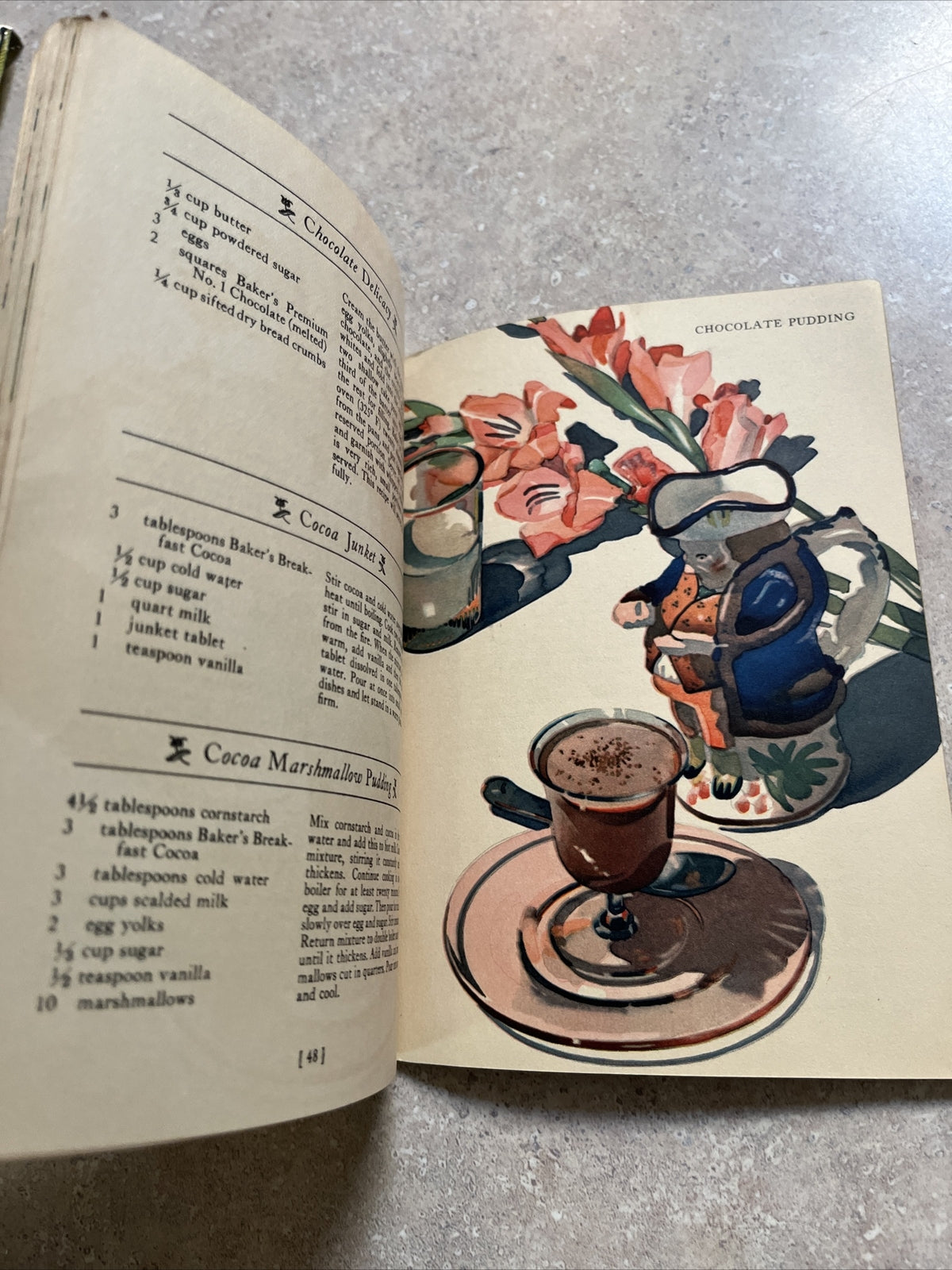 WALTER BAKER & Co 1928 Recipe Booklet Chocolate Breakfast Cocoa Dorchester Mint