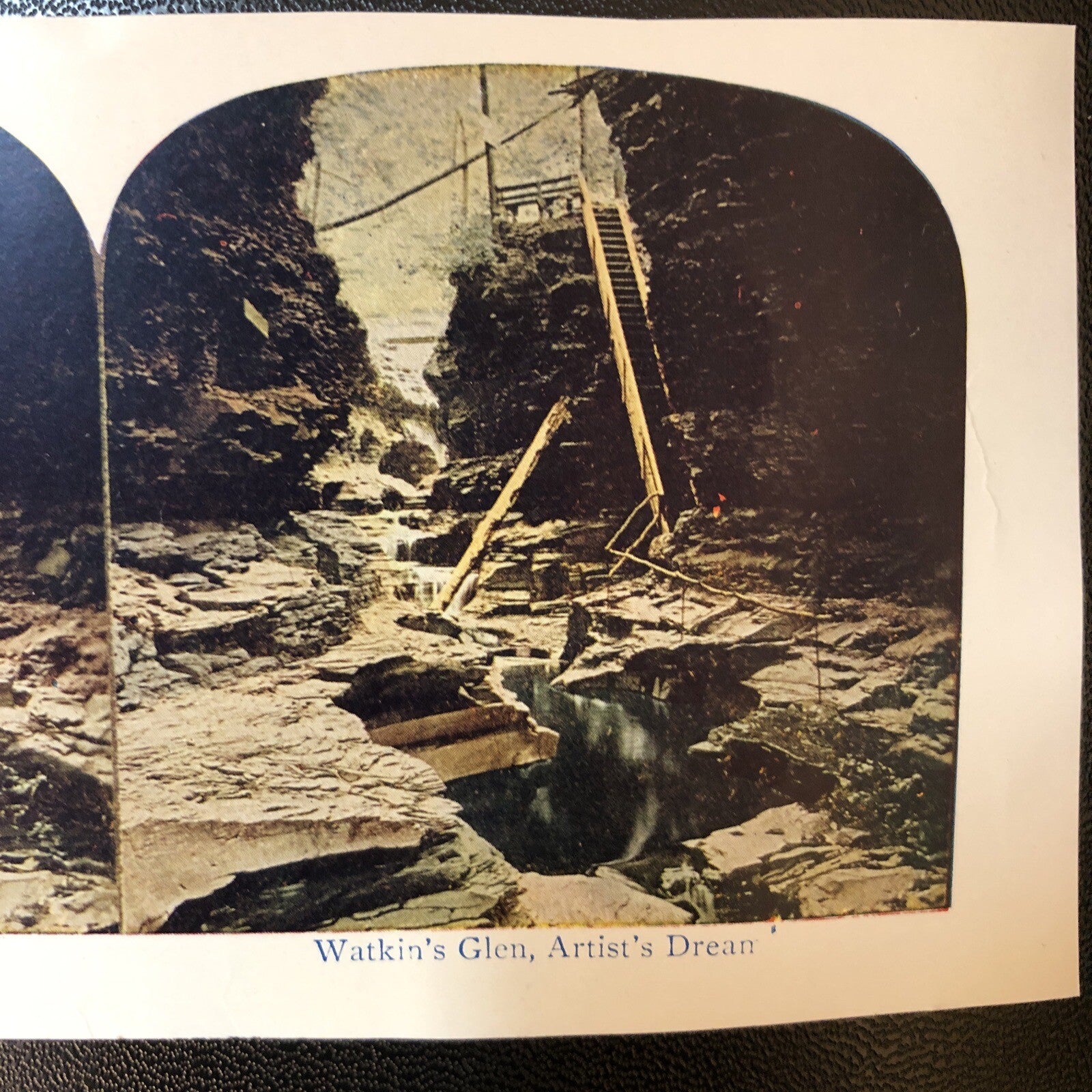 RARE Stereoview Paper Cards Watkins Glen Artists Dream New York
