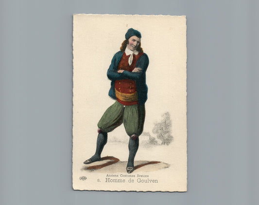9 Homme de Goulven Anciens Costumes Bretons French France Folklore Postcard