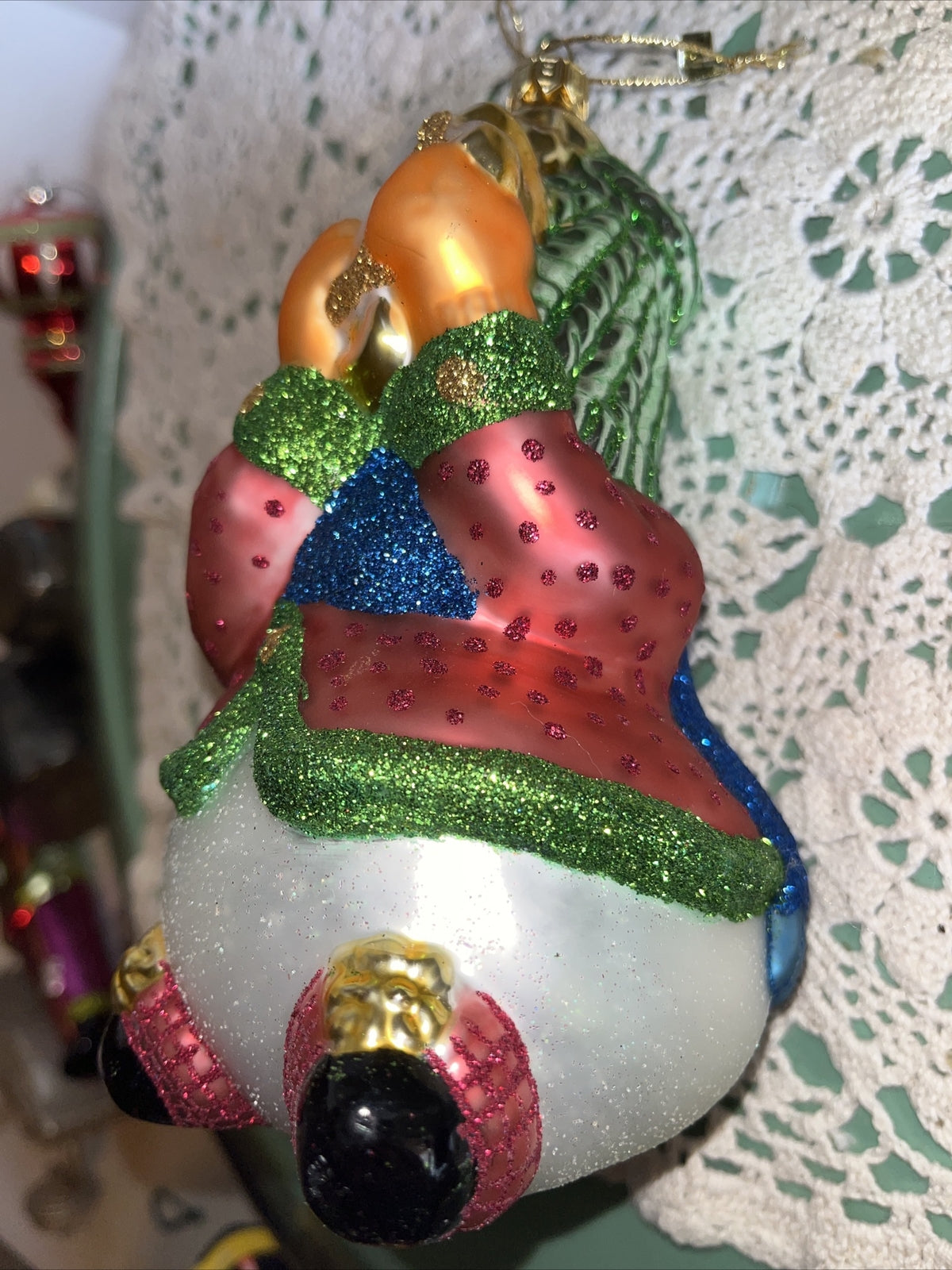 Vintage Snowman Mercury Glass Christmas Ornament