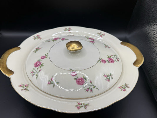 Theodore Haviland Delaware  Pink Roses New York Casserole Dish with Lid