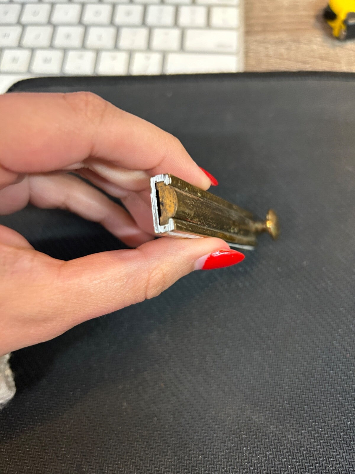 Old vintage brass Door Latch BOLT  3"