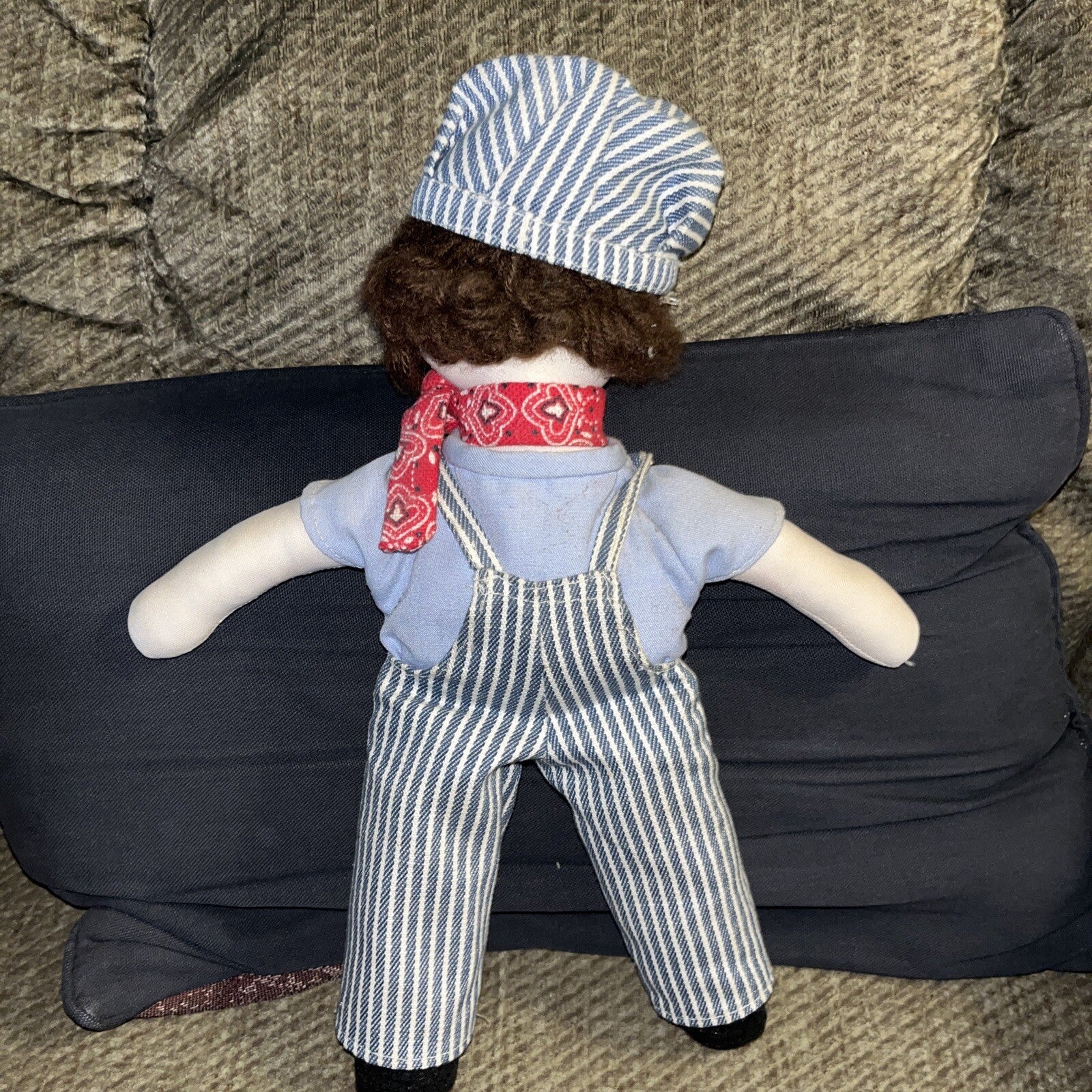 Vintage Handmade Engineer Rag doll 14”