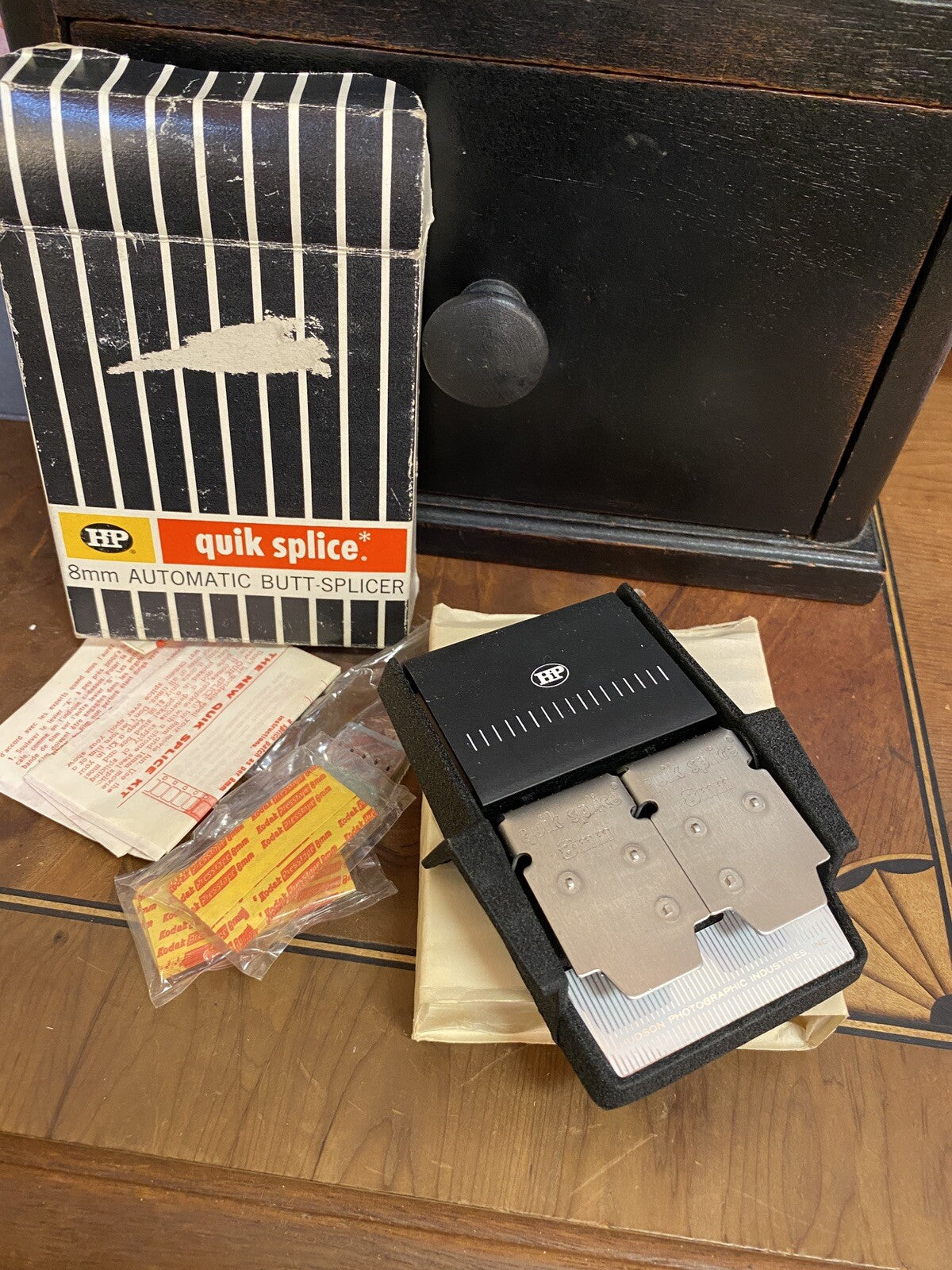 Vintage 8mm film QUIK SPLICER Automatic Butt Splicer  instructions  HP NOB