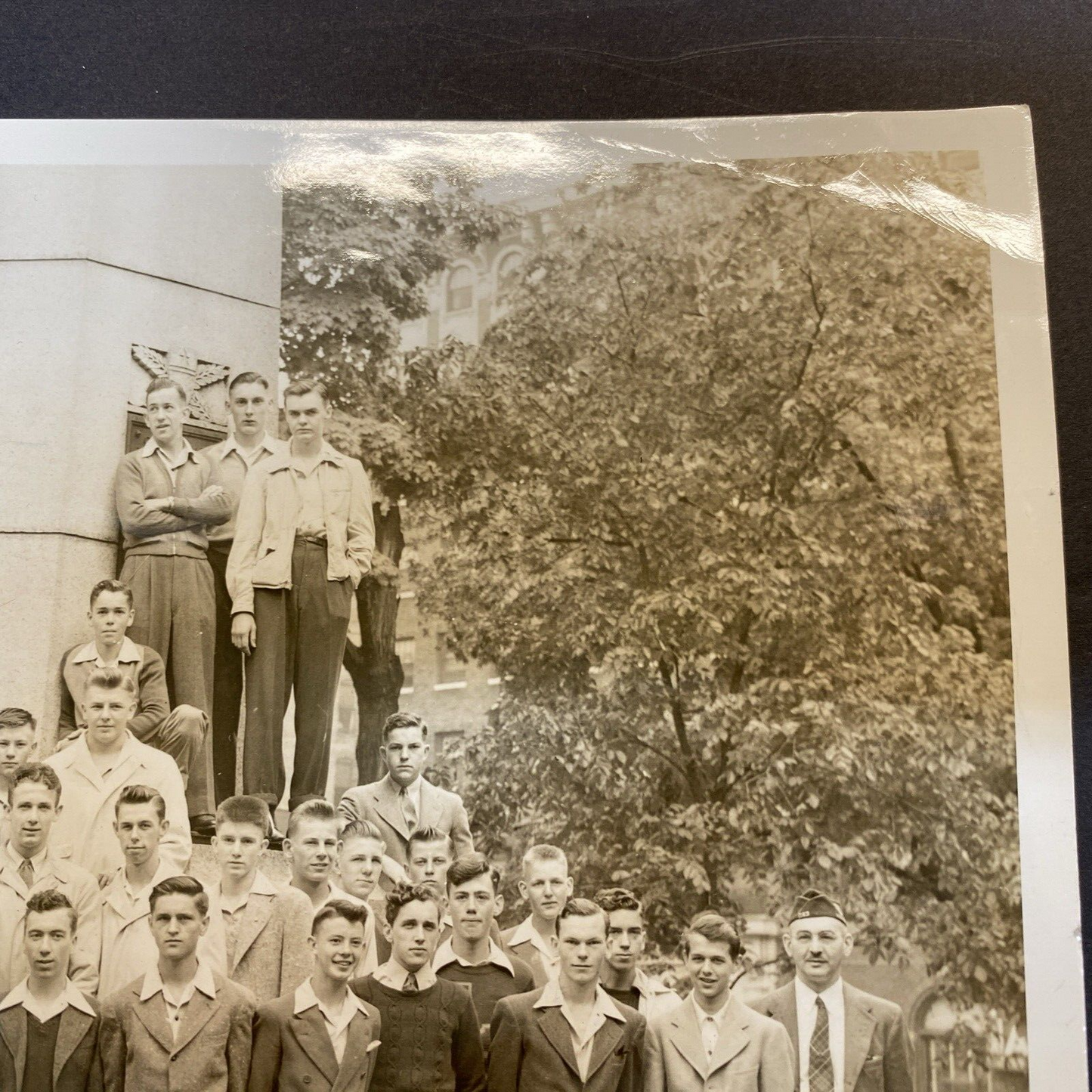 8 x 10 Real Photo ROTC Young Men Photograph Military Militaria