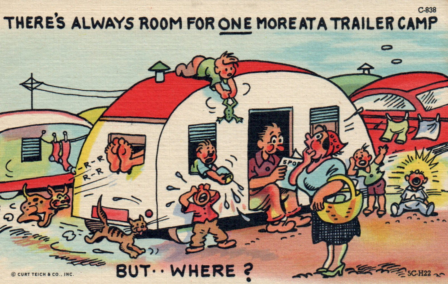 There's Always Room For one More At A Trailer Camp Michigan Mich MI Postcard