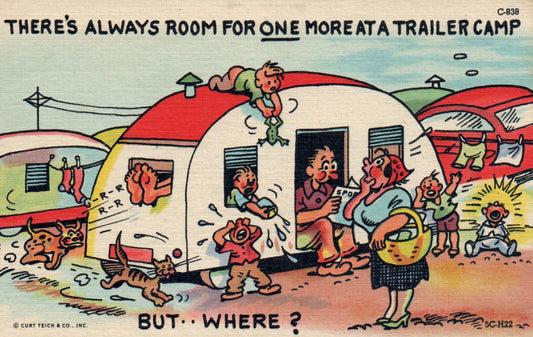There's Always Room For one More At A Trailer Camp Michigan Mich MI Postcard