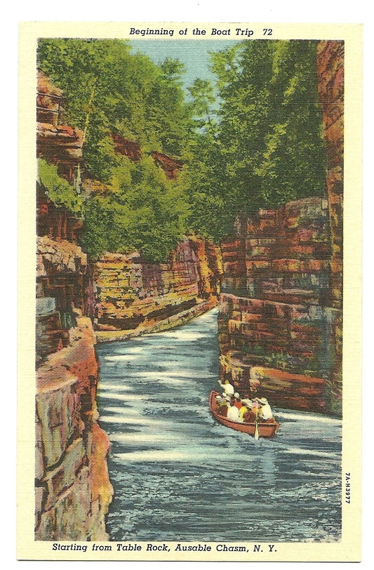 Beginning of the Boat Trip Table Rock Ausable Chasm New York NY Postcard