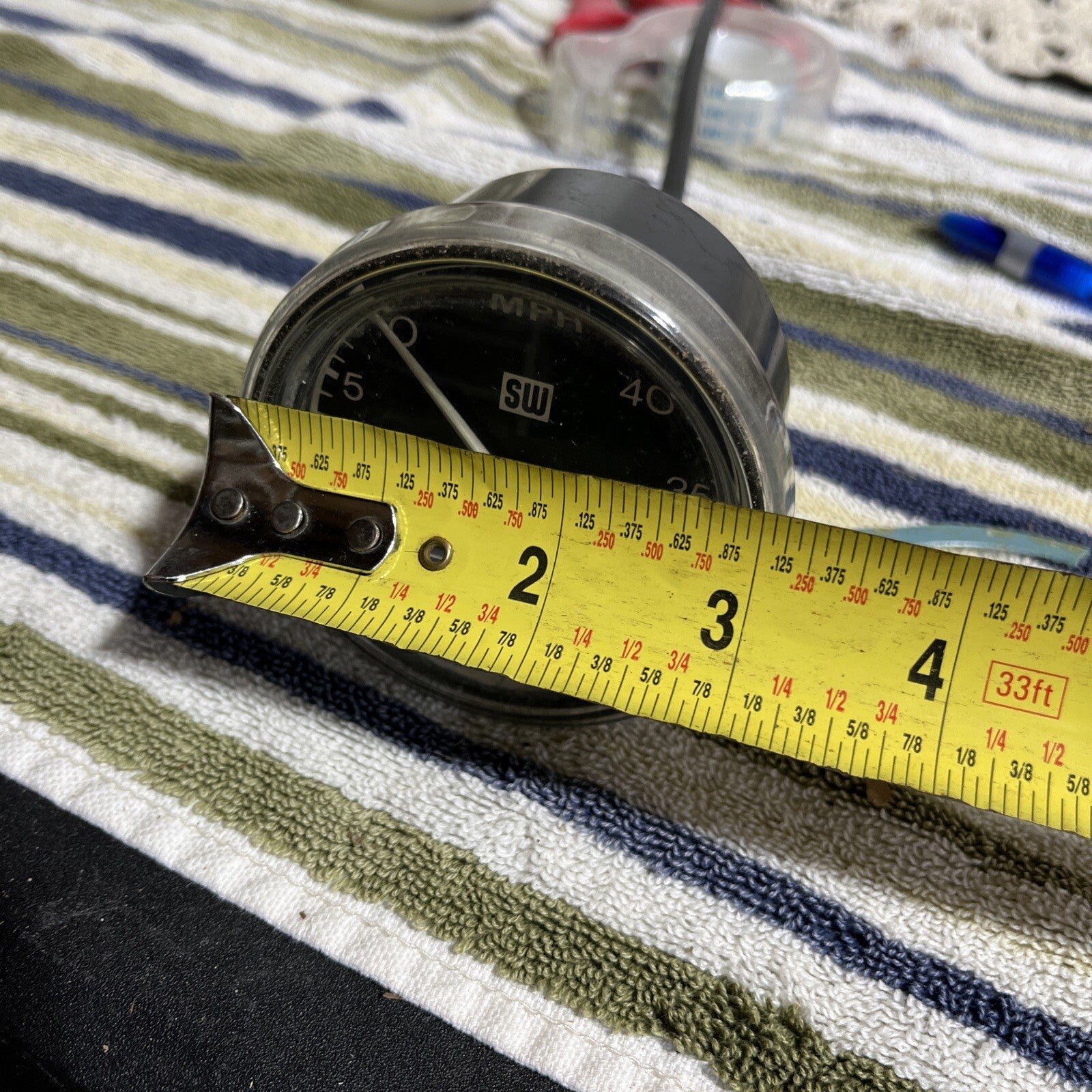 NEW NOS STEWART WARNER COUNTER CLOCKWISE SPEEDOMETER ODOMETER GAUGE MPH MOPED SW