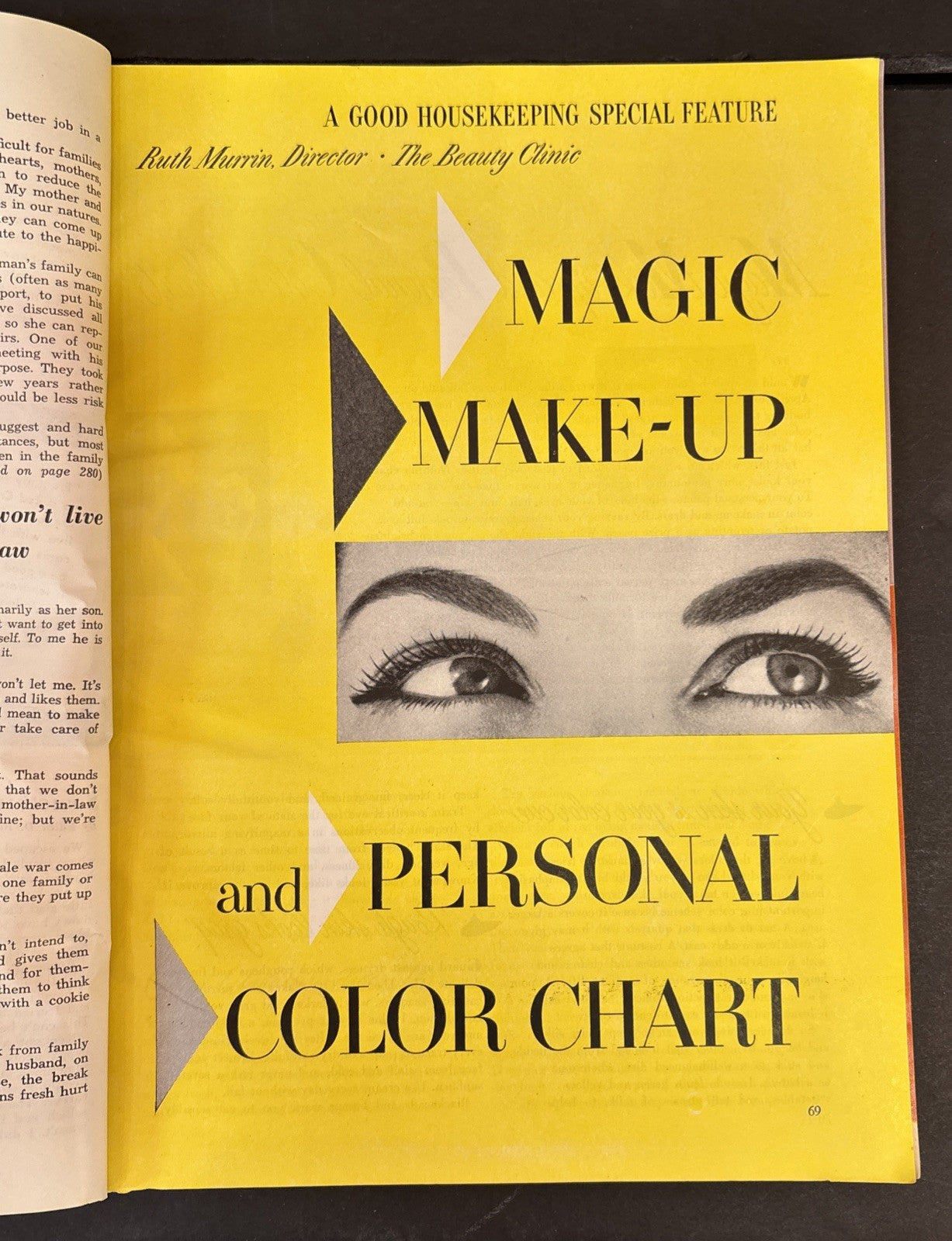 Vtg April 1951 Good Housekeeping Magazine Magic Make-Up & Color Chart 338 pages