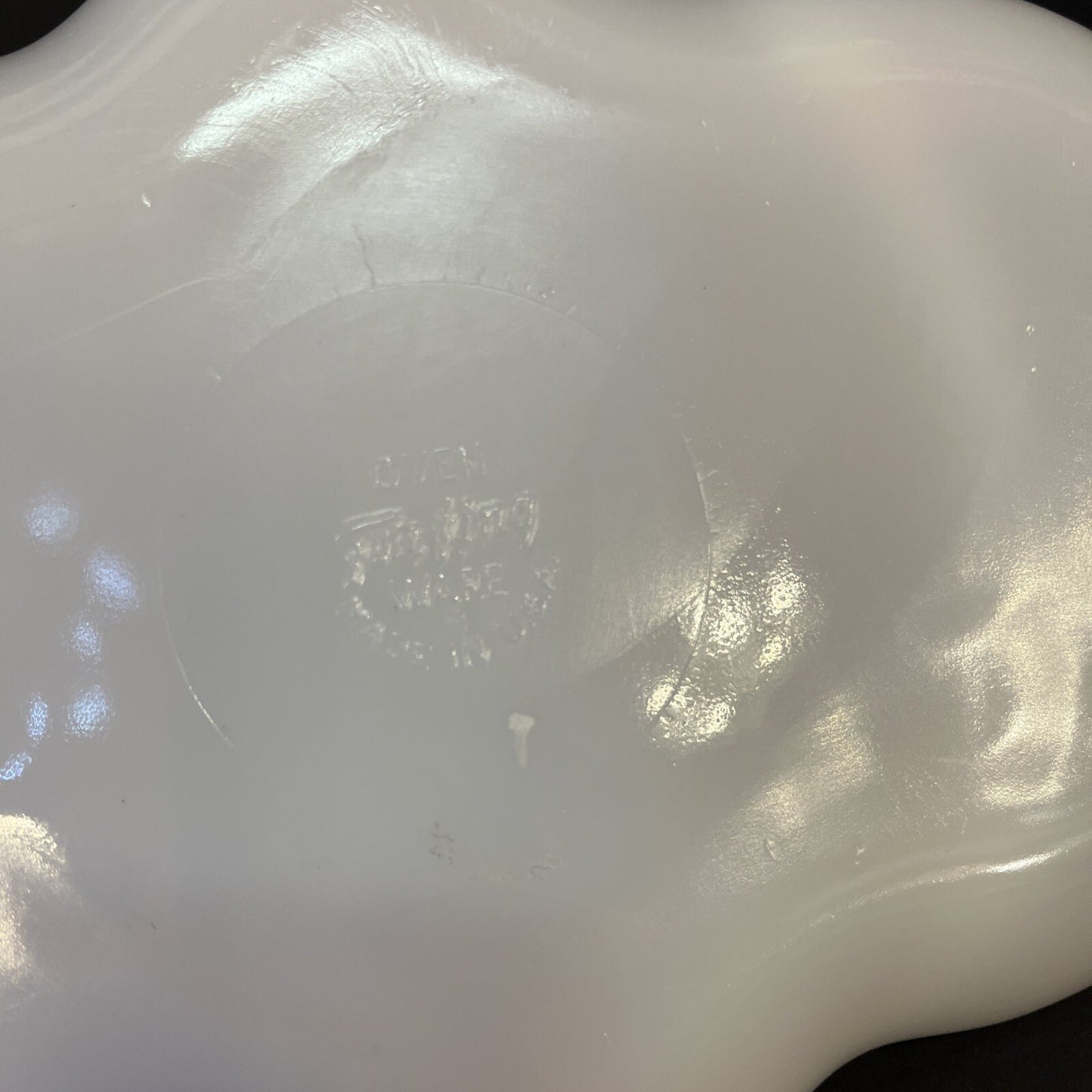 Vintage  Relish Tray Fire-King 3-Section - Milk Glass Divided Gold Bead Trim