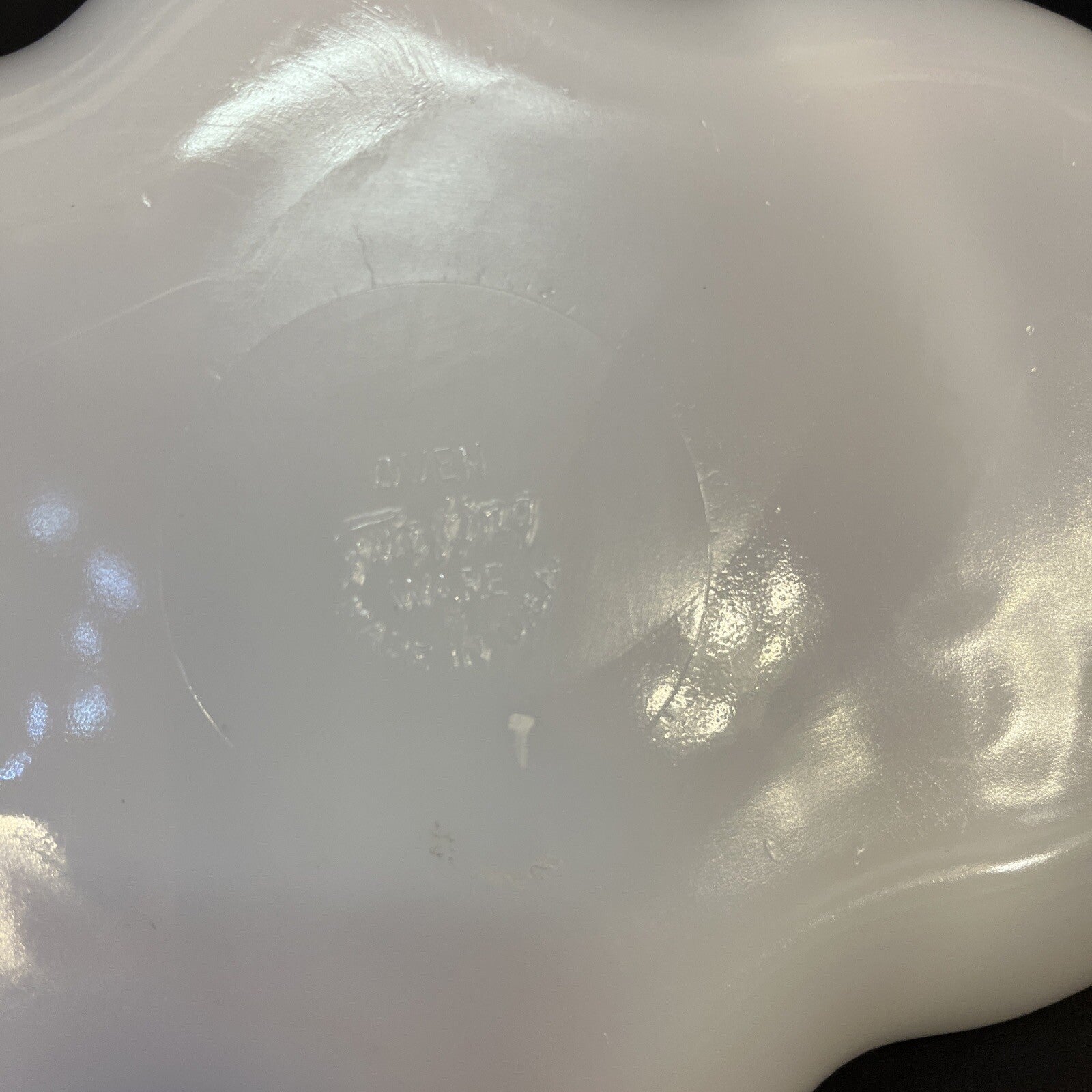 Vintage  Relish Tray Fire-King 3-Section - Milk Glass Divided Gold Bead Trim