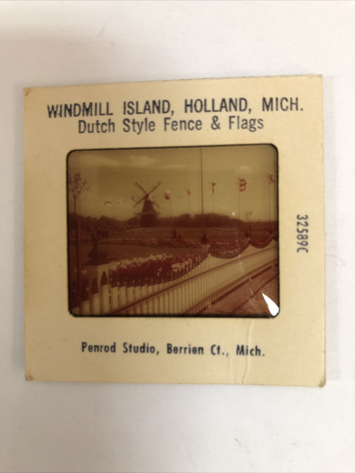 1960's 9 SLIDES Windmill Island Holland MICHIGAN Tulips Windmill