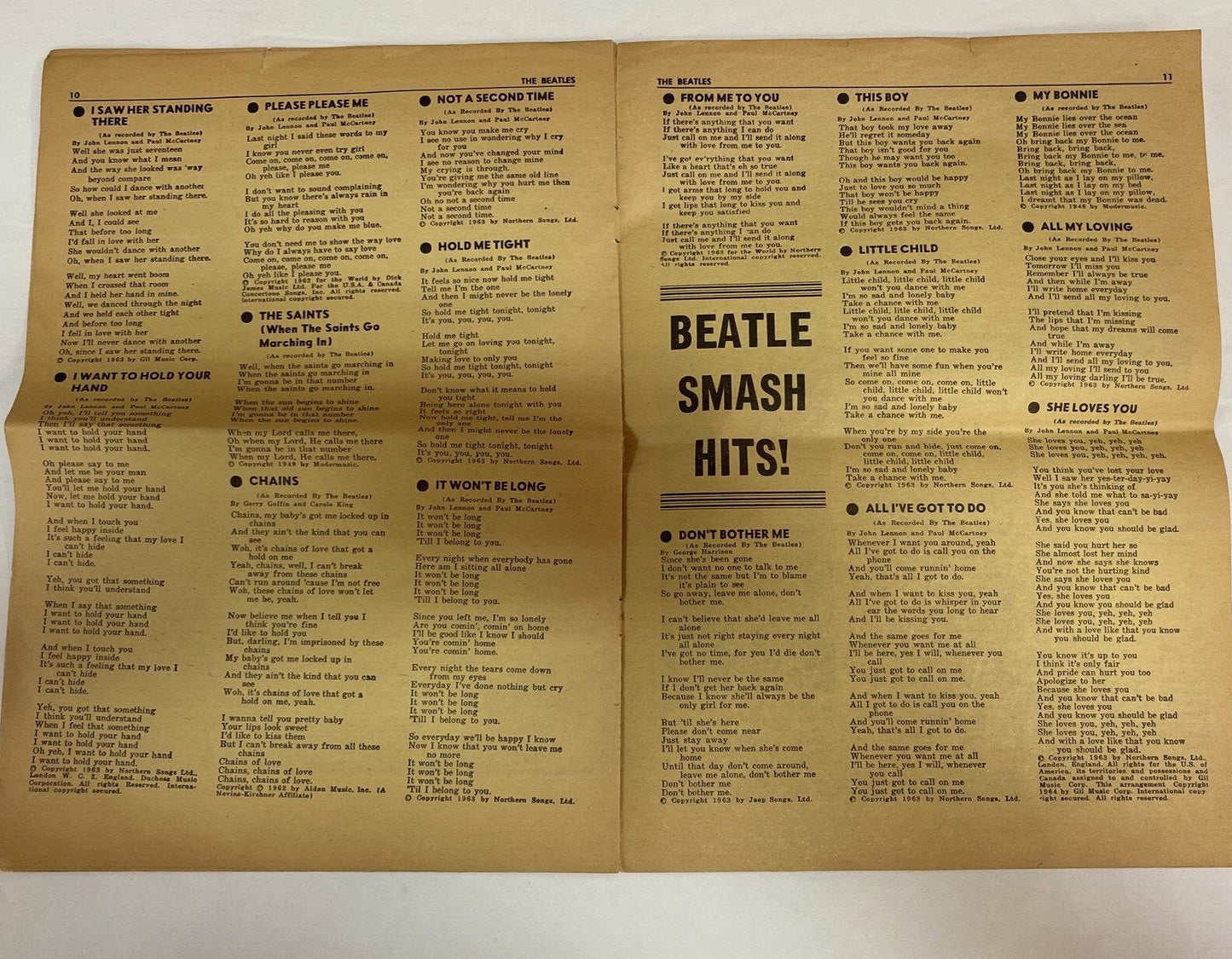 1964 BEATLES SONGS MAGAZINE PUBLICATION BY CHARLTON Vol 1 No 2 