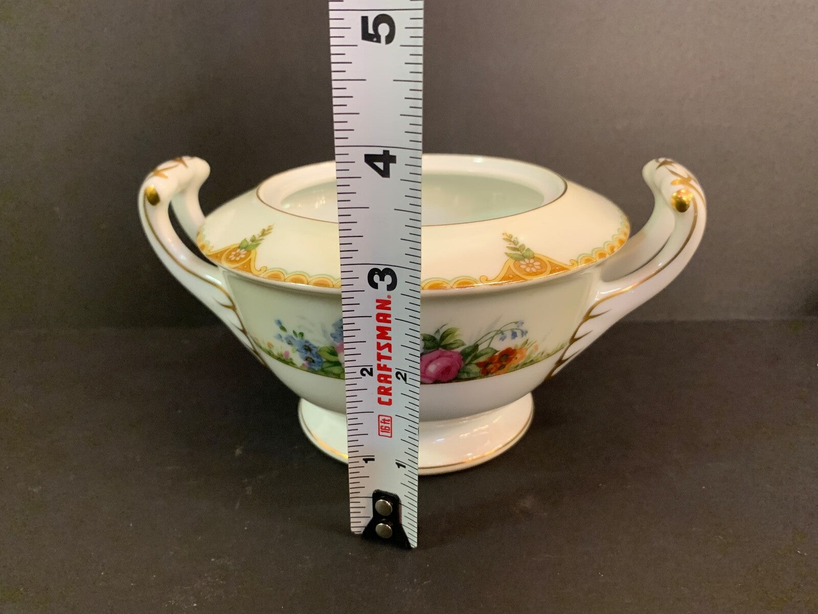 Vivienne Made in Japan Vintage Floral and Gold Pattern Cream & Sugar