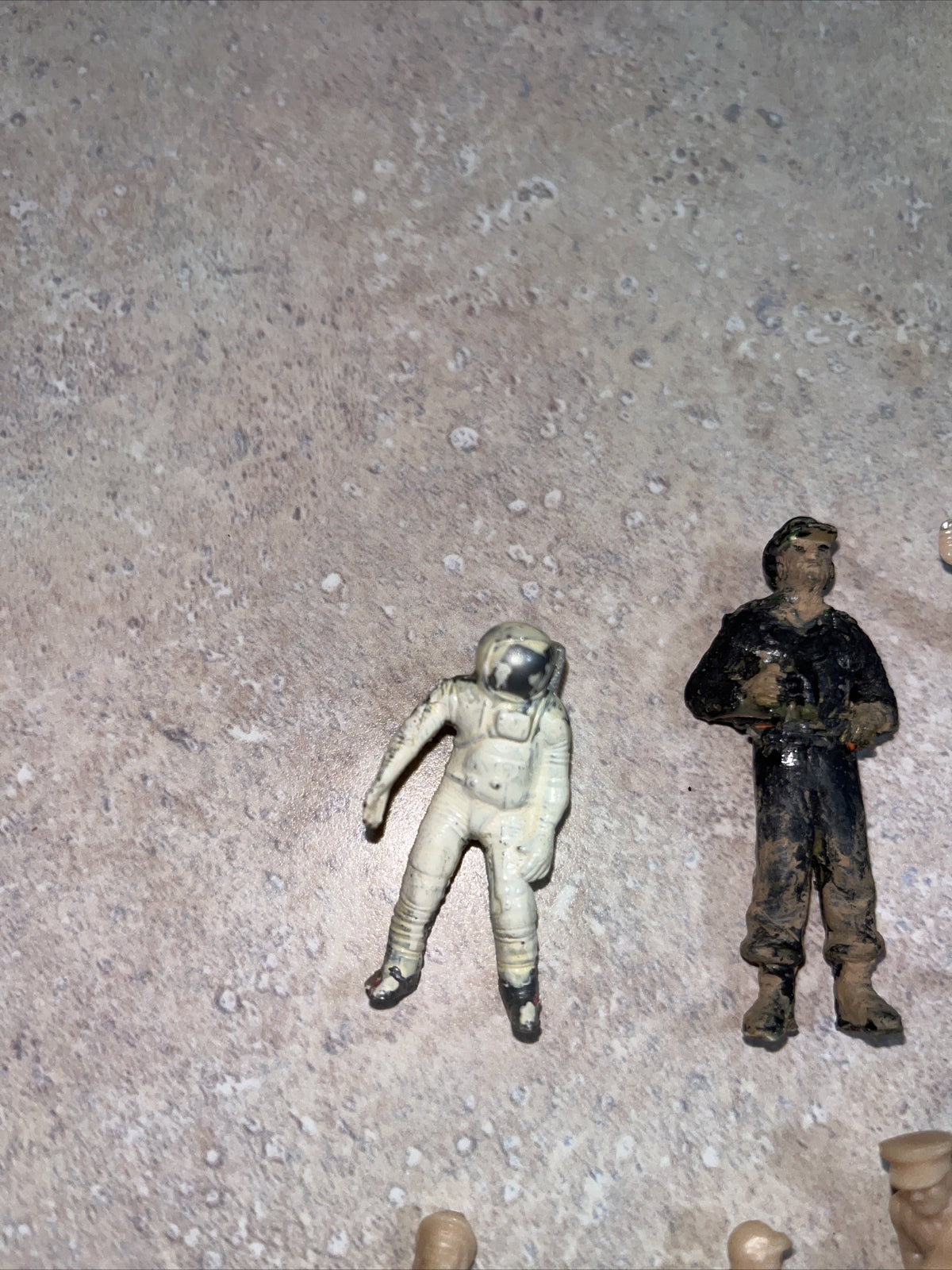 Vintage - Plastic Toy Figurines.  Astronaut Postman, See Pictures.   14 Piece