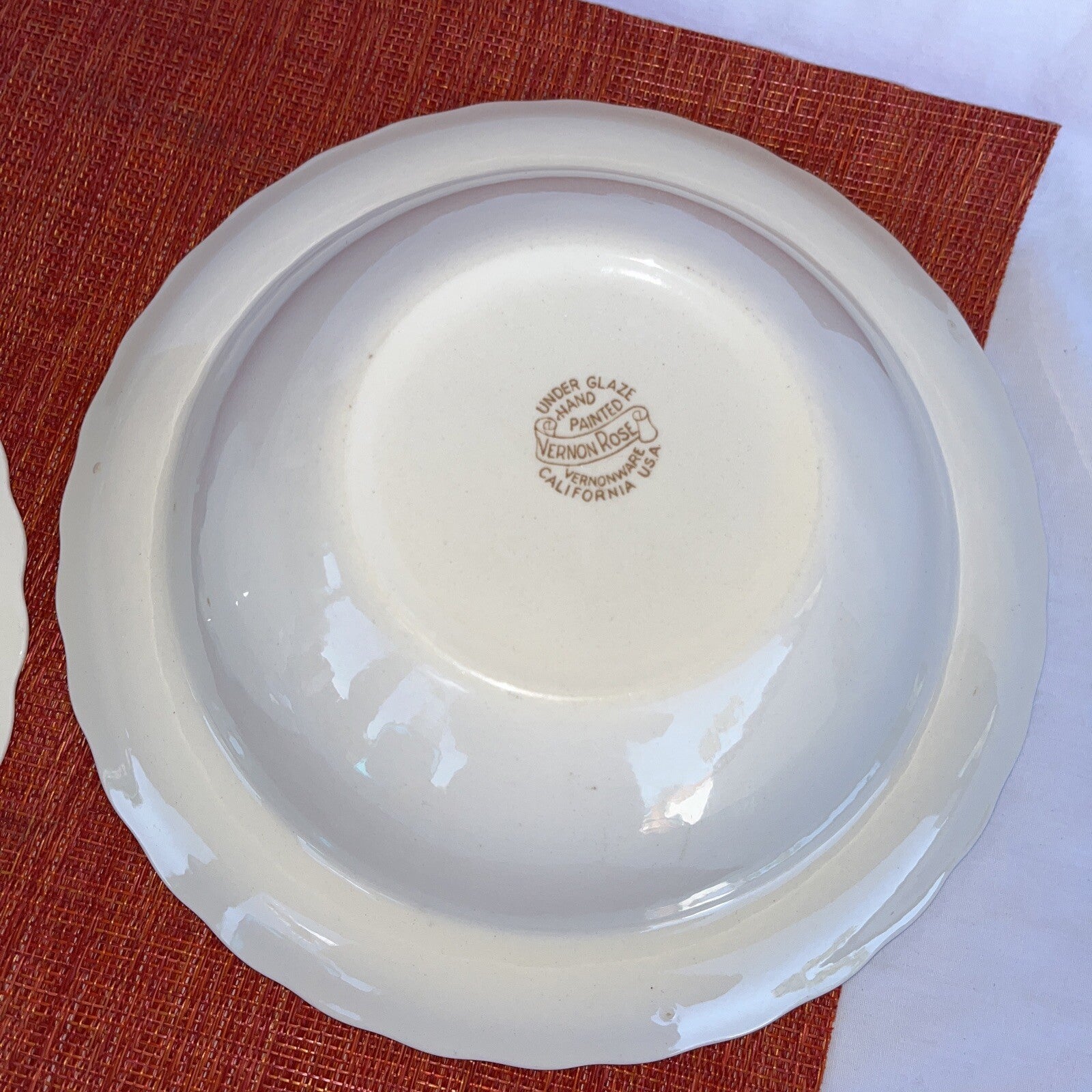 Vernonware Vernon Rose Yellow 9” Round Bowls